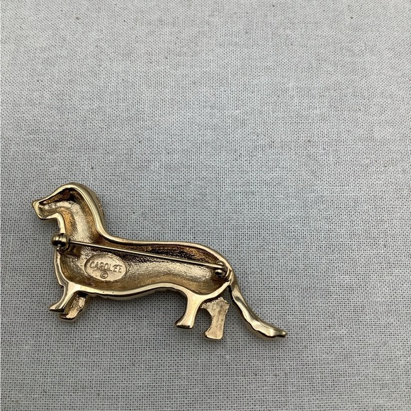 Carolee Wire Hair  Dachshund Brooch Rhinestones - Picture 3 of 3